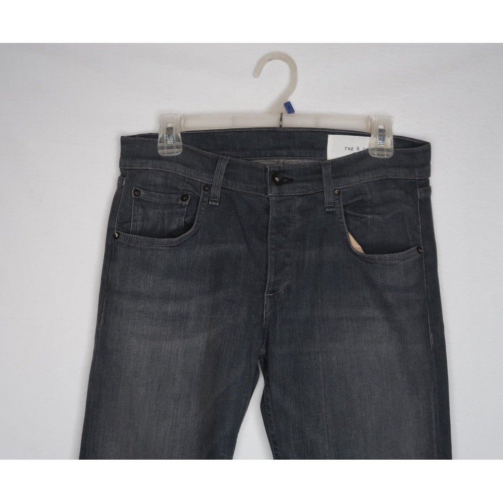 Rag & Bone Mens Sz 32 Slim Stretch Dark Wash Button Fly Jeans Premium‎ Denim EUC - Picture 5 of 8